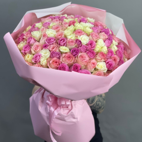 Букет из 151 кенийской розы микс (40 см) в Егорьевске