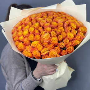 Букет из 101 огненной розы (40 см) в Егорьевске