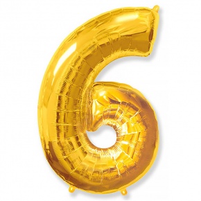 Шар гелиевый цифра 6 (40х102 см) в Егорьевске