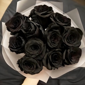 Букет "Черная королева" из 11 черных роз Эквадор (60 см) в Егорьевске