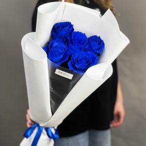 Букет из 5 синих роз Эквадор в Егорьевске