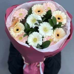 Букет из 13 белых гербер микс в Егорьевске