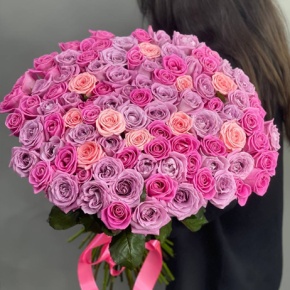 Букет из 101 розы микс Меритим и Аква и Софи Лорен (60 см) в Егорьевске