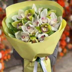 Букет "Бруклин" из орхидей и альстромерий в Егорьевске