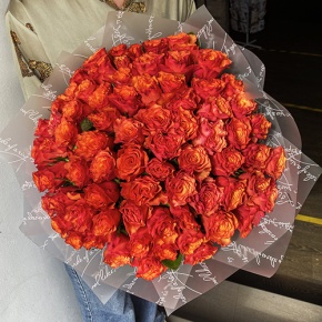 Букет 75 огненных роз (40 см) в Егорьевске