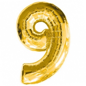 Шар гелиевый цифра 9 (40х102 см) в Егорьевске