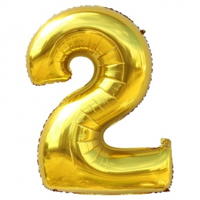 Шар гелиевый цифра 2 (40х102 см) в Егорьевске