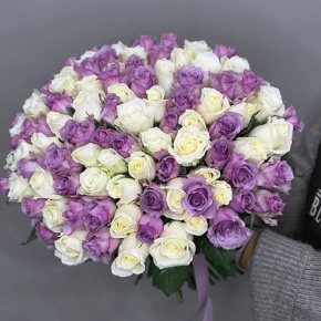 Букет "Фиолетовый микс" из 101 розы (40 см) в Егорьевске