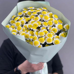 Букет "Моё солнышко" из 17 хризантем сантини  в Егорьевске