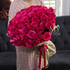 Букет 51 роза Эквадор Пинк Флоид (60 см) в Егорьевске