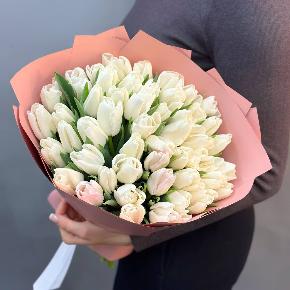 Букет из 49 белых тюльпанов в Егорьевске
