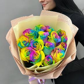 Букет из 15 радужных роз в Егорьевске