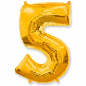 Шар гелиевый цифра 5 (40х102 см) в Егорьевске