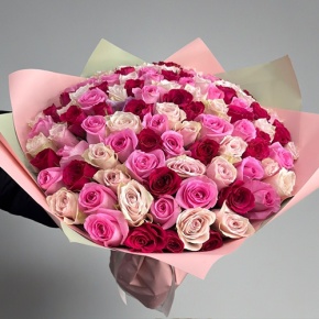 Букет "Ода любви" из 101 розы микс (40 см) в Егорьевске