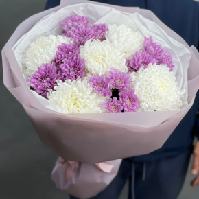 Букет "Вместе с тобой" из нежных хризантем в Егорьевске