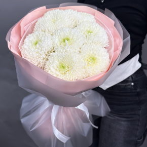 Нежный букет из 7 хризантем Магнум в Егорьевске