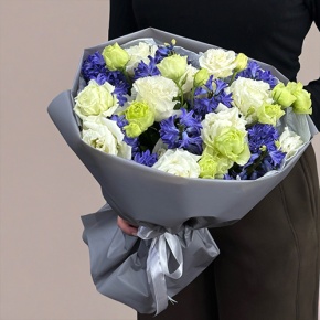 Букет из ароматных гиацинтов и эустом в Егорьевске