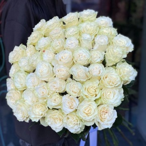 Букет из 51 розы Эквадор Мондиаль под ленту (80 см) в Егорьевске