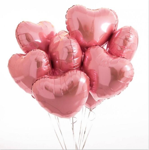 Сердце розовое фольгированный шар с гелием (45 см) в Егорьевске