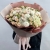 Букет "Шаганэ" из ранункулюсов, хризантем Момоко, озатамнуса, кустовых роз сорта Таня, эустом и гортензий в Егорьевске